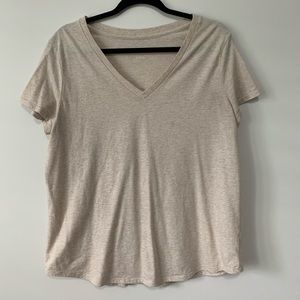 Cream V-Neck Top